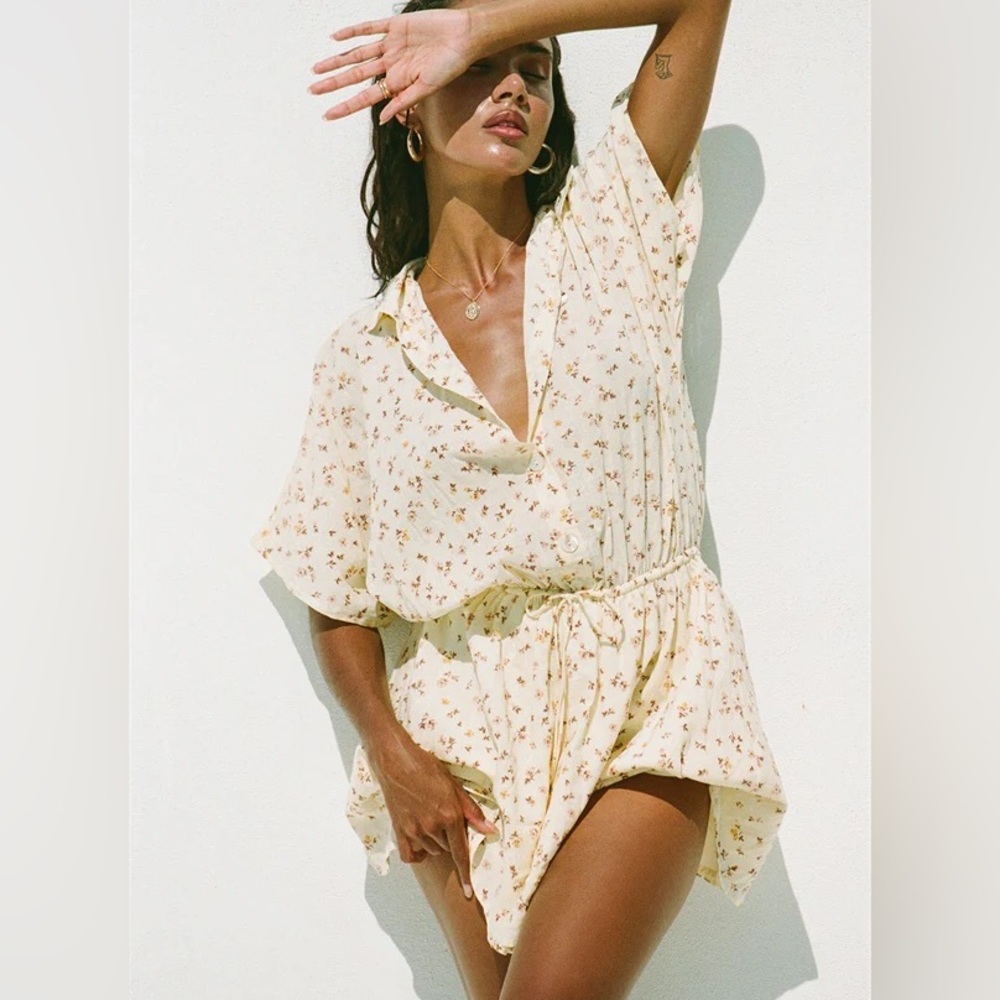 SABO Onara Mini Dress in Yellow Floral